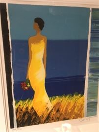 Parkwest Gallery Lithograph, STATUE OF GOLD by Emile Bellet.   Print measures 17 1/2 x 20 1/4".   With frame measures 22 x 24 1/2".  
