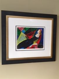 Parkwest Gallery Sirograph, GOOD NIGHT by Linda LeKinff.   Print measures 13 1/2 x 12".  With frame, 17 x 15 1/2'.