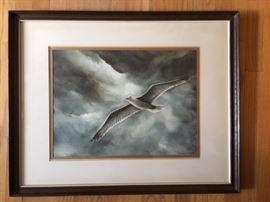 Original watercolor by Jim Armstrong, artist signed.  Print measures 27 1/2 x 21 1/2.  With frame, 30 x 23 3/4".