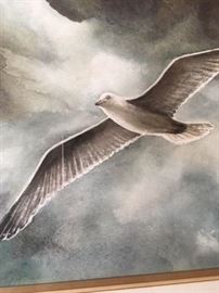 Original watercolor by Jim Armstrong, artist signed.  Print measures 27 1/2 x 21 1/2.  With frame, 30 x 23 3/4".