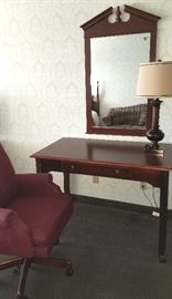 One of ten desks, mirrors & office chairs