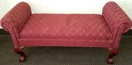 One of ten carved foot smaller benches