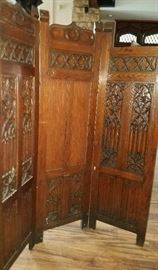 Beautifully carved folding screen