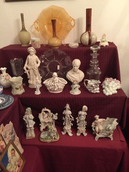 Royal Bayreuth Grape Pattern, German Figurines, Webb Art Glass, Northwood Custard Glass.