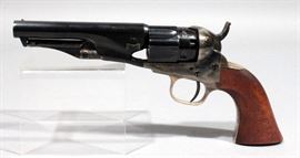 Uberti Western Arms 1862 Replica Black Powder Police Revolver, .36 Cal Black Powder, SN# 111488, Includes Powder Flask, Percussion Caps, & Box