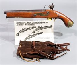 Ultra-Hi Products Harper's Ferry Black Powder Single Shot Flintlock Pistol, .67 Cal, SN# C14911, Includes Pouch w/ Round Balls & Assembly Instructions