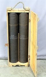 2-Cartridge 105mm TPDS-T M724A1 Shell / Ammunition Crate for Gun M68, 39"W x 8"H x 13"D