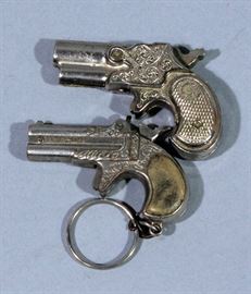 Vintage Miniature Derringer Cap Guns, Qty 2, Both Believed to be in Working Order, 2.5"
