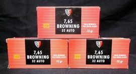 Fiocchi 7.65/.32 Auto Ammunition, Qty 3 Boxes Of 50 Ea, Total 150 Rounds