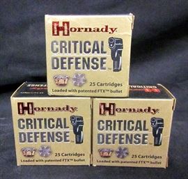 Hornady Critical Defense .38 Special +P Ammunition, Qty 3 Boxes Of 25 Ea, Total 75 Rounds