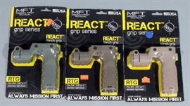 MFT React Grip Series RTG React Torch Grips, Qty 3, Fits 3/4", 5/8" to 1" Diameter Light/Laser, Flat Dark Earth, Foliage Green, & Scorched Dark Earth