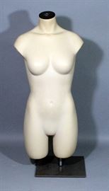 Female Torso Mannequin with Metal Base, Adjustable Height, Torso Measures 32"L
