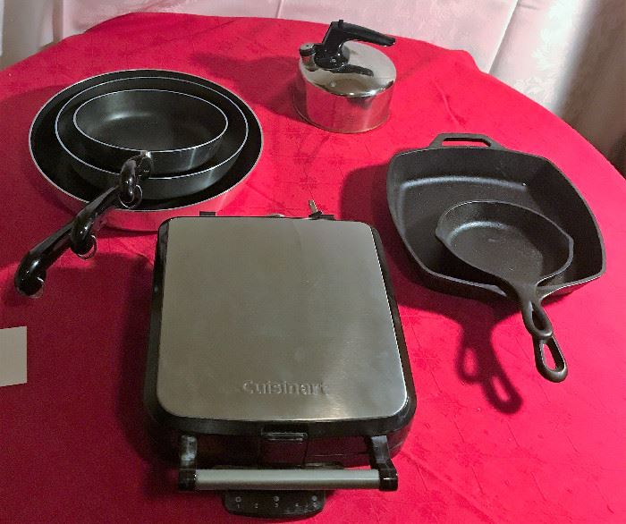 Cuisinart waffle maker, Cast Iron Skillets, & MORE!  http://www.ctonlineauctions.com/detail.asp?id=679948