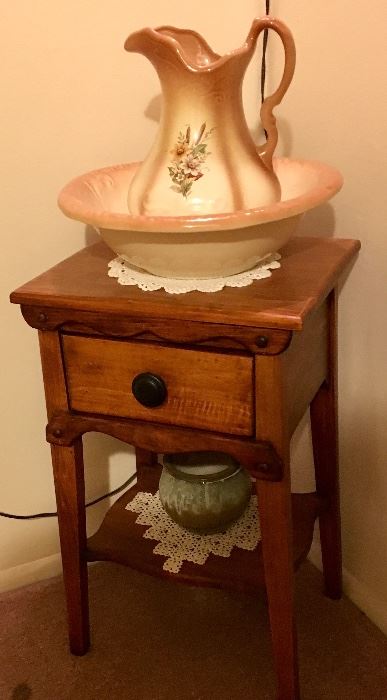 Antique Wash Basin with Pitcher