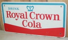 1960's - 1970's Metal Double Sided Royal Crown Cola Sign