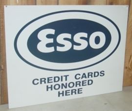 Metal Esso Credit Card Sign
