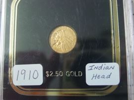 1910 Gold $2.50 Indian Head Coin