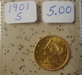 1901-S Gold $5.00 Coin