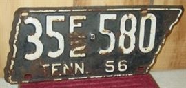1956 TENN Shape License Plate