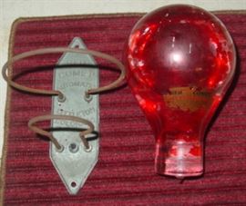 Glass Red Comet Fire Ext. w/Wall Hanger