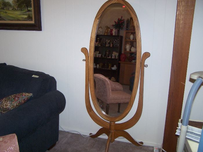 oak cheval mirror