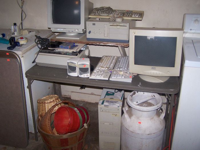 vintage computers, old milk can