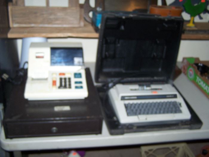elect. cash  register, Smith Corona typewriter