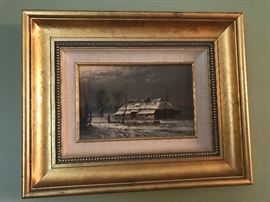 Signed Oil Painting by Andre' Balyon
b. 1951 in the Netherlands
"Snow to Come"