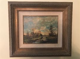 Signed Oil Painting by David Garcia French Artist b. 1936
"Coucher De Soleil
15" x 12"