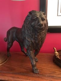 Pair of Bronze Coated Lions