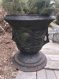 Pair of Iron Victorian Style Urns