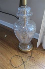 PAIR OF CZECH CRYSTAL LAMPS IN NEED OF SHADES