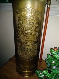 antique fire extinguisher - converted to lamp