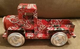 Handmade Coca-Cola Truck Made of Cans