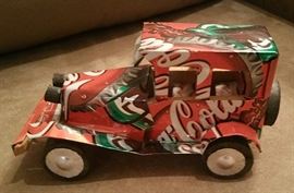 Handmade Coca-Cola Car Made of Cans
