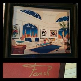 New York Nights, 2004, by Fanch (Francois Ledan) 32 1/4" x 42" Giclee on canvas with hand embellishments.  Signed in pigment lower left and numbered on the verso. COA and appraisal of $5195 accompany this fine piece of framed art. 