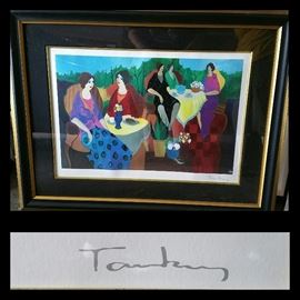 Morning Social with COA by Itzchak Tarkay, 2005, 15 3/4" x 24", seriolithograph in color on paper, signed in plate. 