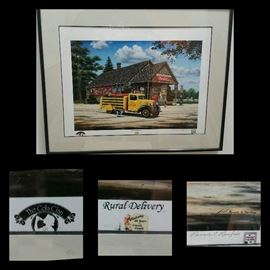 The Coca Cola Clan "Rural Delivery" Signed by Pamela C. Renfroe - The Coca Cola Collectors Club Framed Picture