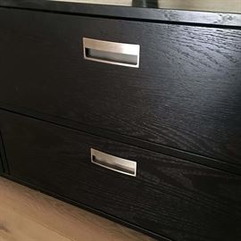 4-Drawer Dresser Espresso and Brushed Silver Hardware