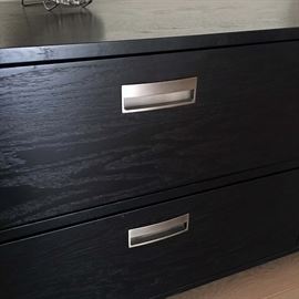 4-Drawer Dresser Espresso and Brushed Silver Hardware