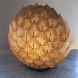 Art Deco Leaf Patterned Lamp