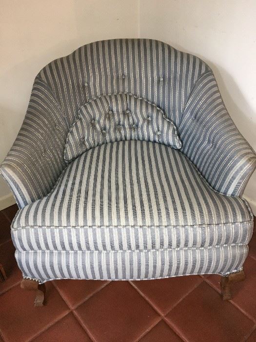 club chair with Queen Anne style legs