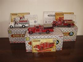 Corgi American Fire Engine Classics NIB
1956 Maxim Fire Pumper 
Ahrems-FoxHT Piston Pumper-Hope Hose Company No 1 Tarrytown, NY 
1962 Seagrave 70th Anniv. Series Fire Pumper&nbsp;