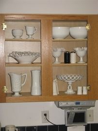 Westmoreland, Fenton, Hobnail, Open Lace White Milk Glass