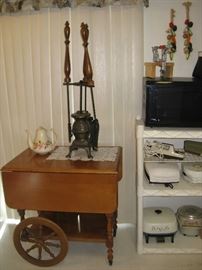Vintage Tea Cart, Fireplace Tools