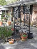 IRON TRELLIS AND 100'S OF ASSORTED POTS