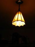 GREAT SLAG GLASS HANGING LAMP