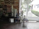 VARIOUS WROUGHT IRON AND PEDESTALS