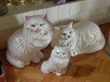 THREE CERAMIC CATS