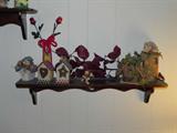 SHELF WITH MINIATURE BIRD HOUSES